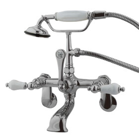 Elements of Design DT0521PL Wall Mount Clawfoot Tub Filler with Hand Shower, Polished Chrome