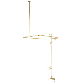Elements of Design DT0612AL Clawfoot Tub Filler & Shower System, Polished Brass