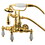 Elements of Design DT10072PL Wall Mount Clawfoot Tub Filler with Hand Shower, Polished Brass Finish
