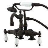 Elements of Design DT10135CL Deck Mount Clawfoot Tub Filler with Hand Shower, Oil Rubbed Bronze
