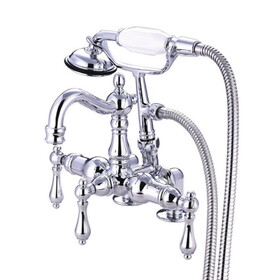 Elements of Design DT10141AL Wall Mount Clawfoot Tub Filler with Hand Shower, Polished Chrome
