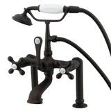 Elements of Design DT1035AX Deck Mount Clawfoot Tub Filler with Hand Shower, Oil Rubbed Bronze