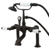 Elements of Design DT1035PL Deck Mount Clawfoot Tub Filler with Hand Shower, Oil Rubbed Bronze