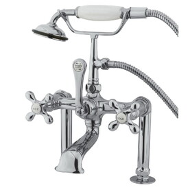 Elements of Design DT1041AX Deck Mount Clawfoot Tub Filler with Hand Shower, Polished Chrome