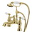 Elements of Design DT11522CL Deck Mount Clawfoot Tub Filler with Hand Shower, Polished Brass