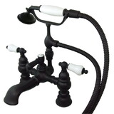 Elements of Design DT11525CL Deck Mount Clawfoot Tub Filler with Hand Shower, Oil Rubbed Bronze