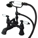 Elements of Design DT11525PL Deck Mount Clawfoot Tub Filler with Hand Shower, Oil Rubbed Bronze