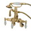 Elements of Design DT13012CL Wall Mount Clawfoot Tub Filler with Hand Shower, Polished Brass