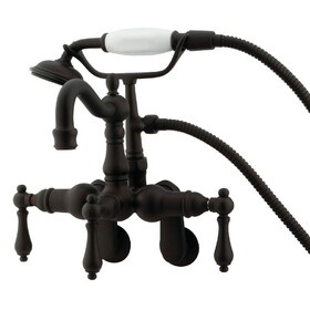 Elements of Design DT13015AL Wall Mount Clawfoot Tub Filler with Hand Shower, Oil Rubbed Bronze