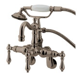 Elements of Design DT13018AL Wall Mount Clawfoot Tub Filler with Hand Shower, Satin Nickel Finish