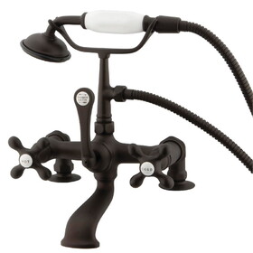 Elements of Design DT2035AX Deck Mount Clawfoot Tub Filler with Hand Shower, Oil Rubbed Bronze