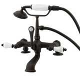 Elements of Design DT2035PL Deck Mount Clawfoot Tub Filler with Hand Shower, Oil Rubbed Bronze