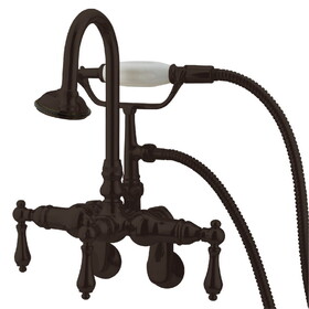 Elements of Design DT3015AL Wall Mount Clawfoot Tub Filler with Hand Shower, Oil Rubbed Bronze Finish
