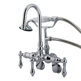 Elements of Design DT3021AL Wall Mount Clawfoot Tub Filler with Hand Shower, Polished Chrome