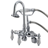 Elements of Design DT3021PL Wall Mount Clawfoot Tub Filler with Hand Shower, Polished Chrome