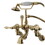 Elements of Design DT4572AL Wall Mount Clawfoot Tub Filler with Hand Shower, Polished Brass