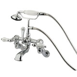 Elements of Design DT4581CL Wall Mount Clawfoot Tub Filler with Hand Shower, Polished Chrome Finish
