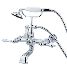 Elements of Design DT5421AL Wall Mount Clawfoot Tub Filler with Hand Shower, Polished Chrome