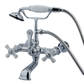 Elements of Design DT5421PX Wall Mount Clawfoot Tub Filler with Hand Shower, Polished Chrome
