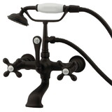 Elements of Design DT5515AX Wall Mount Clawfoot Tub Filler with Hand Shower, Oil Rubbed Bronze
