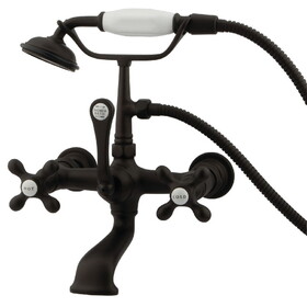Elements of Design DT5515AX Wall Mount Clawfoot Tub Filler with Hand Shower, Oil Rubbed Bronze