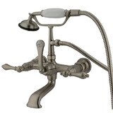 Elements of Design DT5518AL Wall Mount Clawfoot Tub Filler with Hand Shower, Satin Nickel
