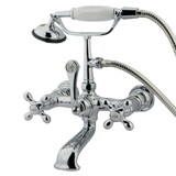 Elements of Design DT5521AX Wall Mount Clawfoot Tub Filler with Hand Shower, Polished Chrome
