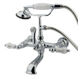 Elements of Design DT5521CL Wall Mount Clawfoot Tub Filler with Hand Shower, Polished Chrome