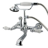 Elements of Design DT5521PL Wall Mount Clawfoot Tub Filler with Hand Shower, Polished Chrome