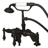 Elements of Design DT6195AL Deck Mount Clawfoot Tub Filler with Hand Shower, Oil Rubbed Bronze Finish