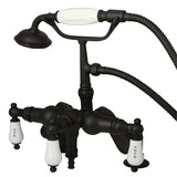 Elements of Design DT6195CL Deck Mount Clawfoot Tub Filler with Hand Shower, Oil Rubbed Bronze Finish