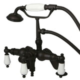 Elements of Design DT6195PL Deck Mount Clawfoot Tub Filler with Hand Shower, Oil Rubbed Bronze Finish