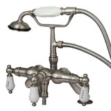 Elements of Design DT6198CL Deck Mount Clawfoot Tub Filler with Hand Shower, Satin Nickel Finish