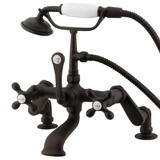 Elements of Design DT6515AX Deck Mount Clawfoot Tub Filler with Hand Shower, Oil Rubbed Bronze