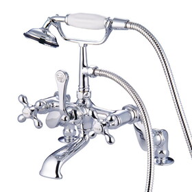 Elements of Design DT6521AX Deck Mount Clawfoot Tub Filler with Hand Shower, Polished Chrome