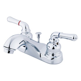 Elements of Design EB0821 Two Handle 4" Centerset Lavatory Faucet with Brass Pop-up, Polished Chrome
