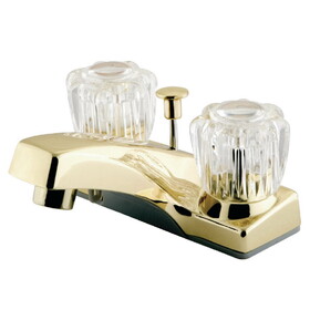 Elements of Design EB102 Two Handle 4" Centerset Lavatory Faucet with Retail Pop-up, Polished Brass