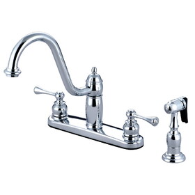 Elements of Design EB1111BLBS Two Handle 8" Kitchen Faucet with Brass Sprayer, Polished Chrome