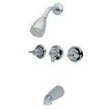 Elements of Design EB130 Three Handle Tub & Shower Faucet, Polished Chrome