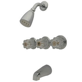 Elements of Design EB131 Three Handle Tub & Shower Faucet, Polished Chrome