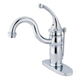 Elements of Design EB1401GL Single Handle Mono Deck Lavatory Faucet with Retail Pop-up & Optional Deck Plate, Polished Chrome Finish