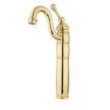 Elements of Design EB1422BL Single Handle Vessel Sink Faucet with Optional Cover Plate, Polished Brass