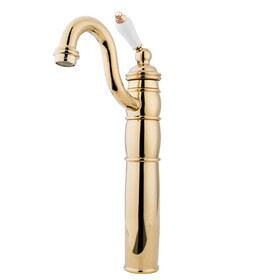 Elements of Design EB1422PL Single Handle Vessel Sink Faucet with Optional Cover Plate, Polished Brass