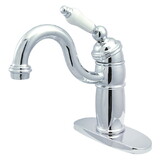 Elements of Design EB1481PL Two Handle Mono Deck Bar Faucet with Optional Deck Plate & Grid Strainer, Polished Chrome