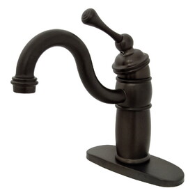 Elements of Design EB1485BL Two Handle Mono Deck Bar Faucet with Optional Deck Plate & Grid Strainer, Oil Rubbed Bronze