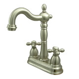 Elements of Design EB1498AX Two Handle 4" Centerset Bar Faucet without Pop-Up Rod, Satin Nickel