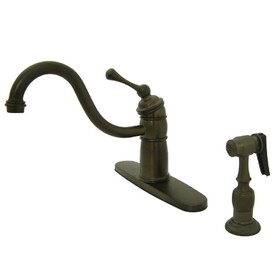 Elements of Design EB1575BLBS Single Handle Kitchen Faucet With Brass Sprayer, Oil Rubbed Bronze