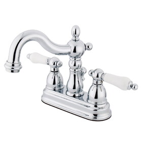 Elements of Design EB1601PL Two Handle 4" Centerset Lavatory Faucet with Retail Pop-up, Polished Chrome