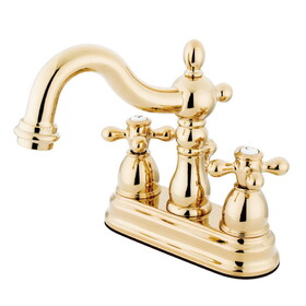 Elements of Design EB1602AX Two Handle 4" Centerset Lavatory Faucet with Retail Pop-up, Polished Brass