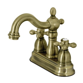 Elements of Design EB1603AX Two Handle 4" Centerset Lavatory Faucet with Retail Pop-up, Vintage Brass